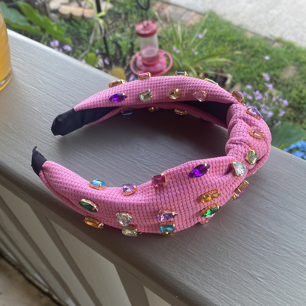 Pink rhinestone headband - Picture 3 of 4